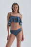 Marin Kaplı Volanlı Marin Bikini Üst