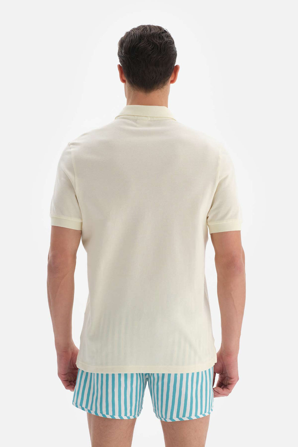Ekru Pike Polo Yaka T-Shirt