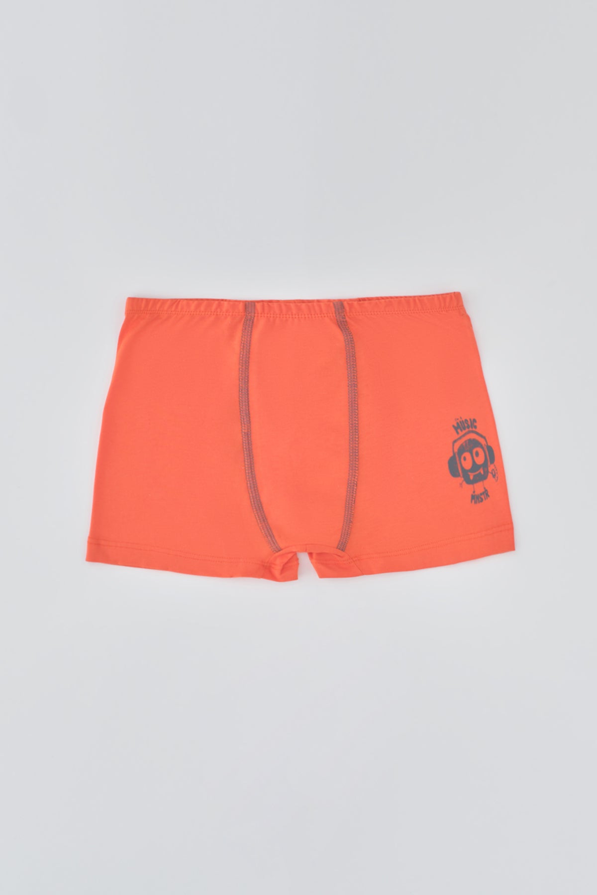 Turuncu Penye Monster Baskı Erkek Çocuk Boxer